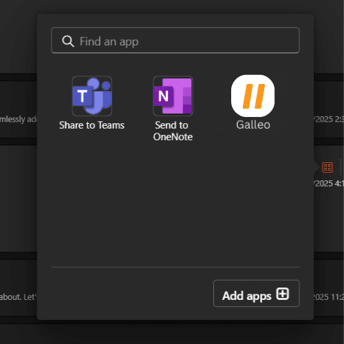 Integrated with outlook